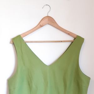Chartreuse Linen Shift Dress